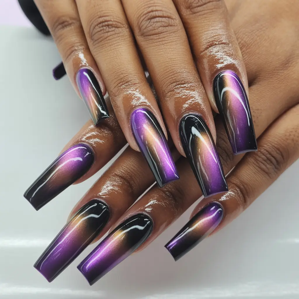 2025 Dark Fall Nails Galactic Purple Shimmer