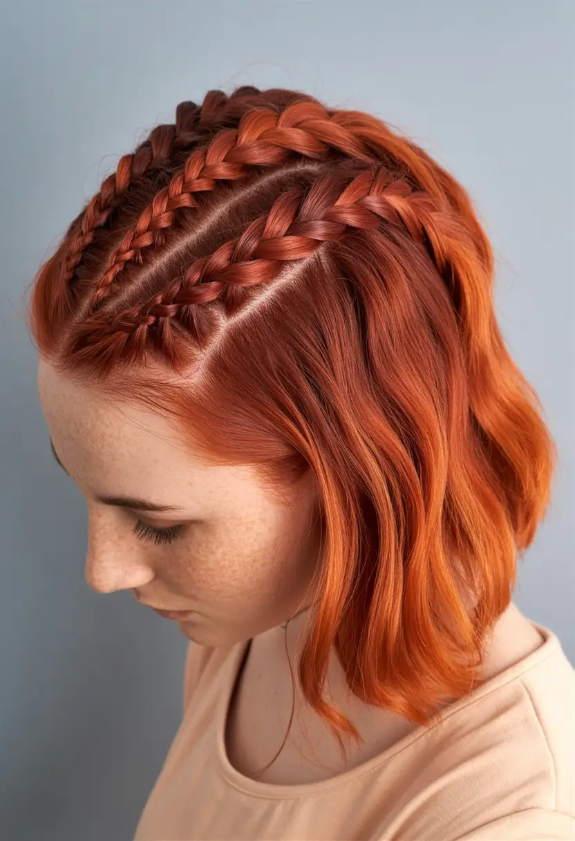 Cute and Easy Hairstyles for Fall Season 2025 Fiery Copper Braids