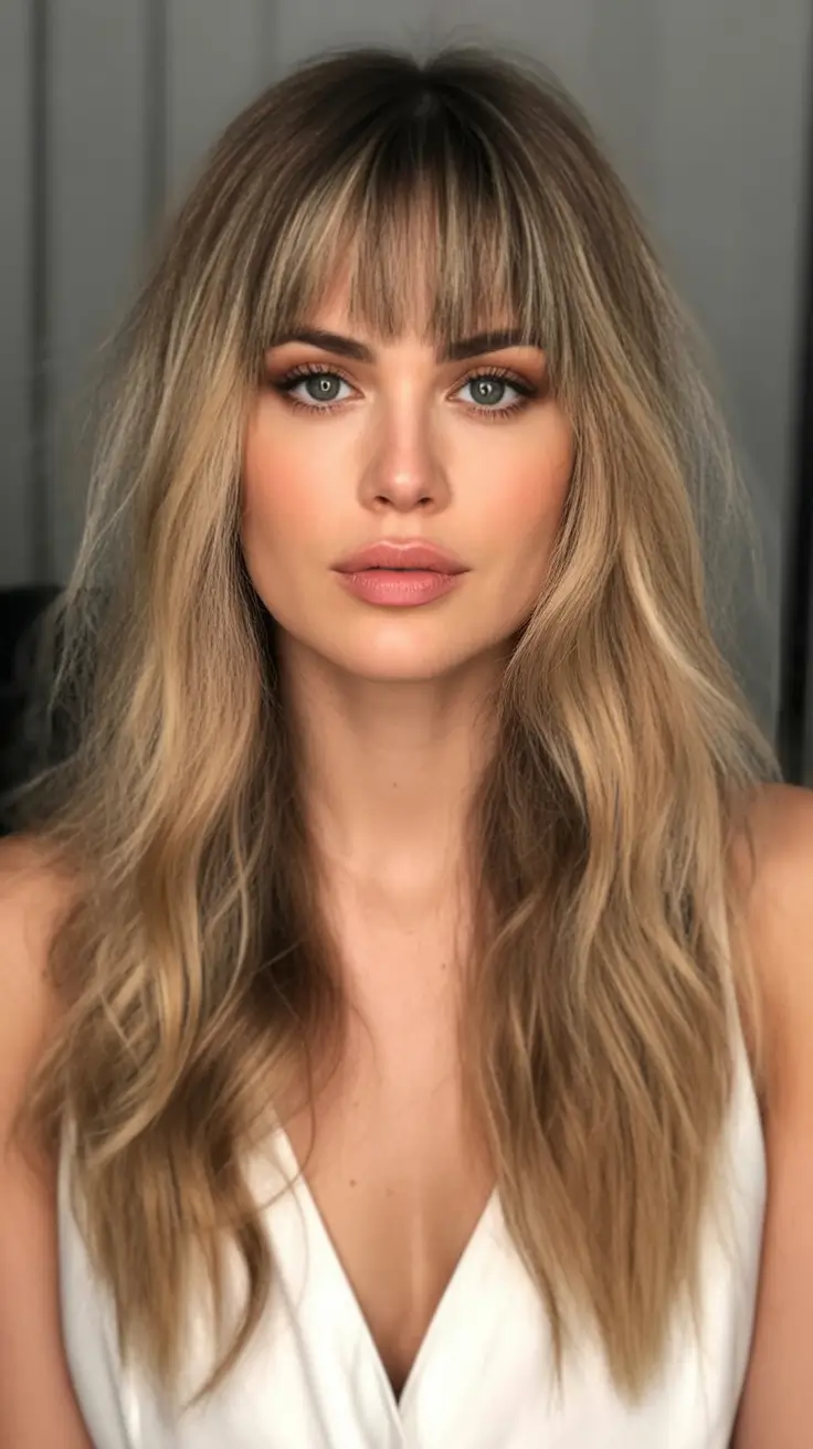 Fall long haircut Classic Curtain Bangs with Flowing Length