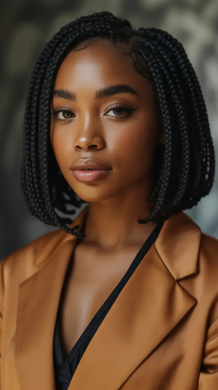 Fall hairstyle black women Polished Box Braid Bob