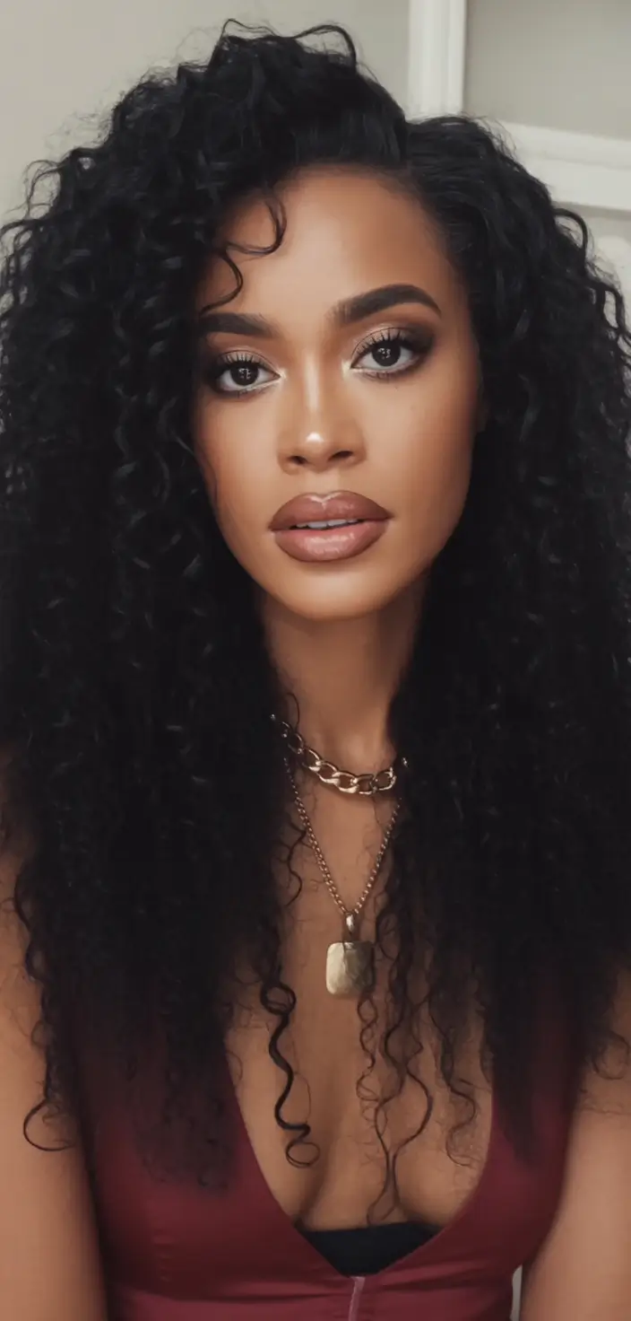 Fall hairstyle black women Full-Length Glam Curls
