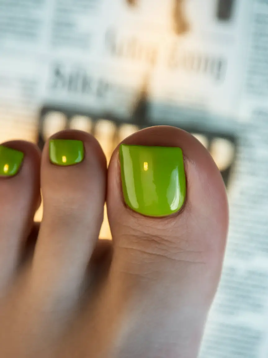 Fall 2025 Pedicure Colors Bright Chartreuse Energy