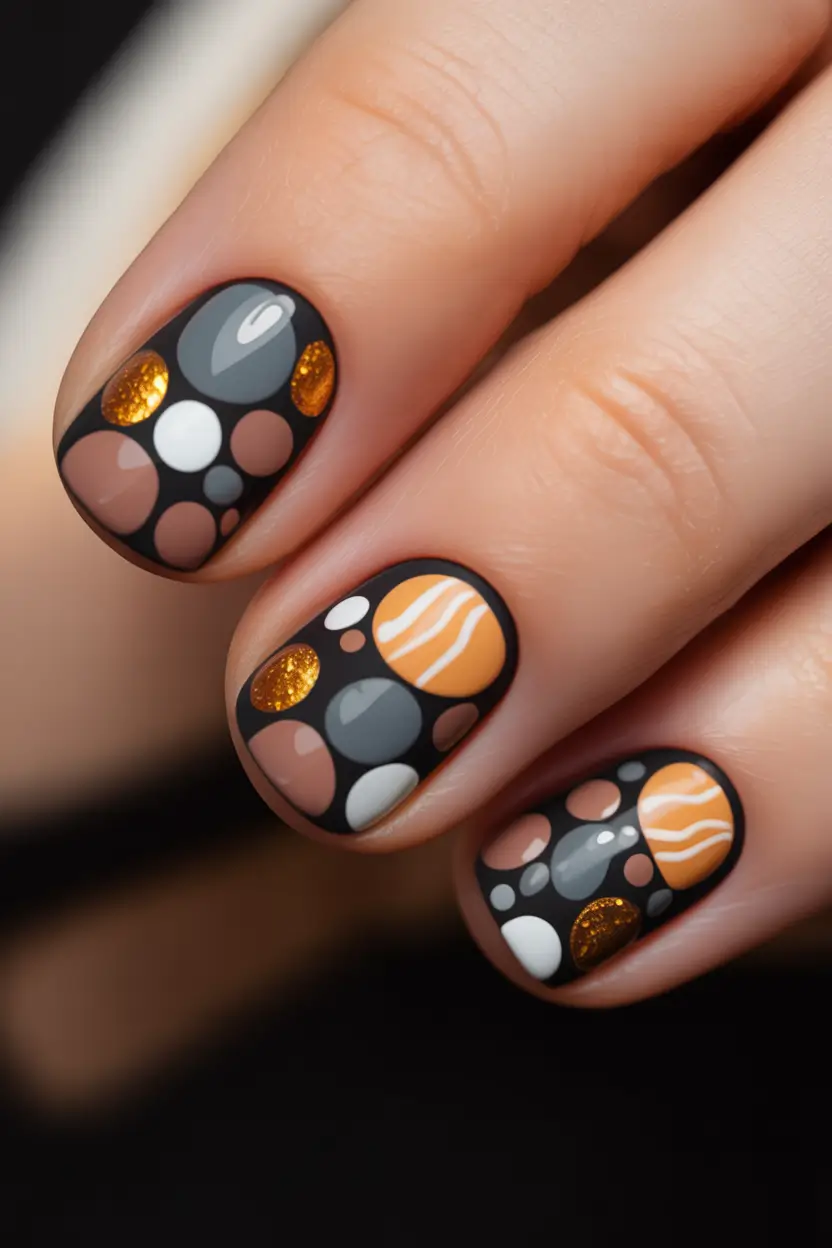 Fall Nail Inspo & Ideas 2025 Retro Dotted Charm