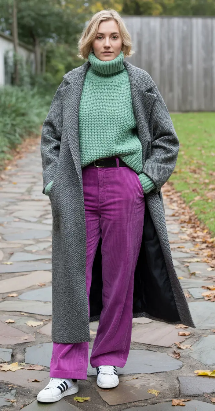 Fall outfits ideas for October 2025 Playful Color Clash