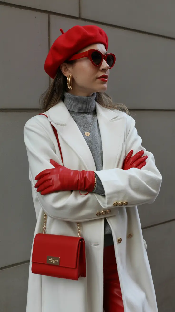 Fall outfits ideas for October 2025 Parisian Red Accents