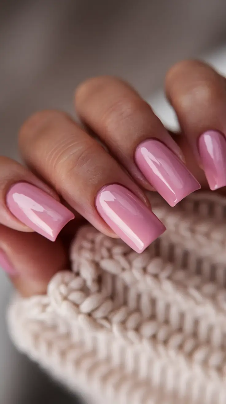 Fall Ballerina-Shaped Nail Ideas 2025 Soft Ballet Pink with Glossy Perfection