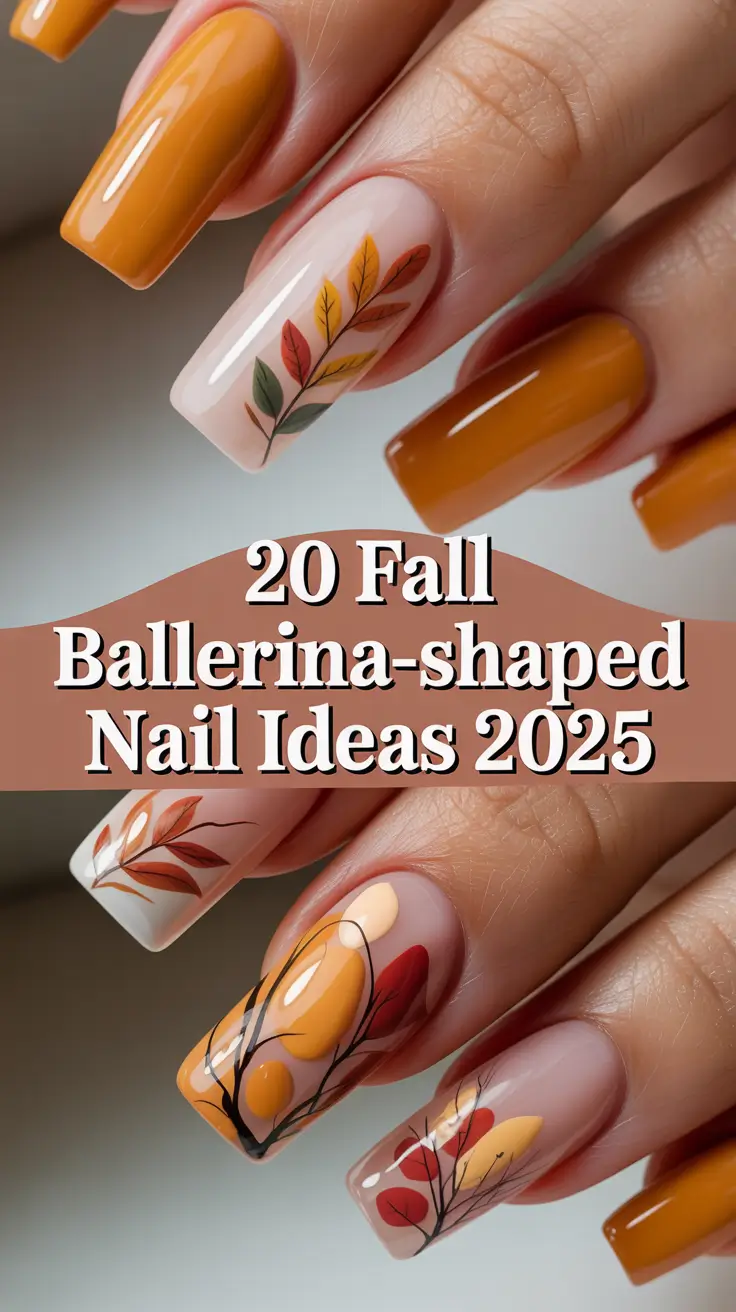 Fall Ballerina-Shaped Nail Ideas 2025 – Stunning Short & Long Seasonal Designs