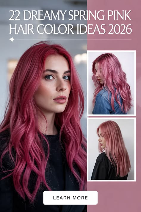 Dreamy Spring Pink Hair Color Ideas 2026