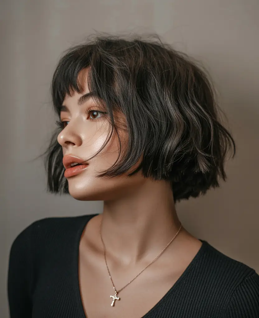best spring bob haircuts 2026 Tousled Short Bob with Soft Spring Fringe