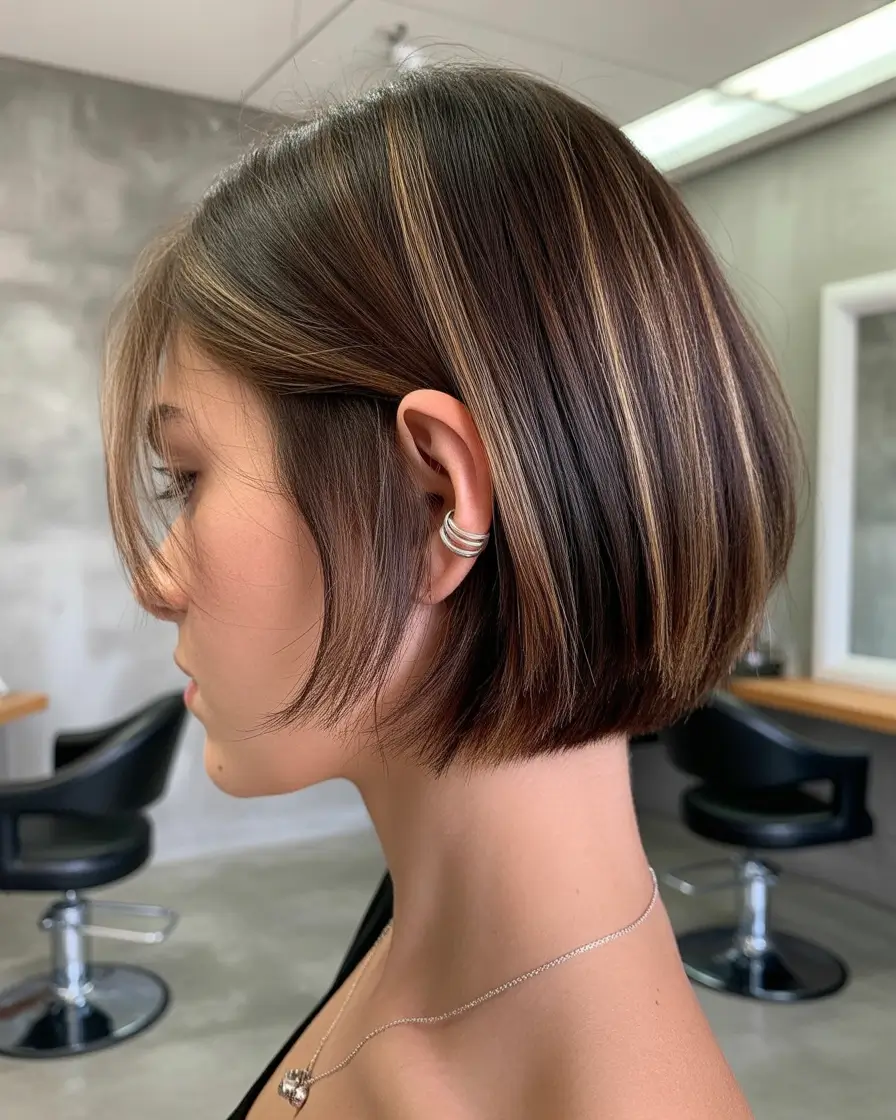 best spring bob haircuts 2026 Soft Brown Bob with Gentle Caramel Highlights