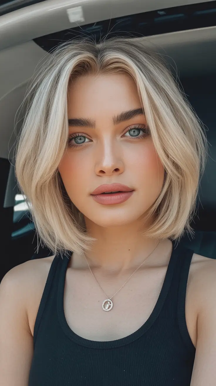 best spring bob haircuts 2026 Light Creamy Bob with Soft Curtain Movement