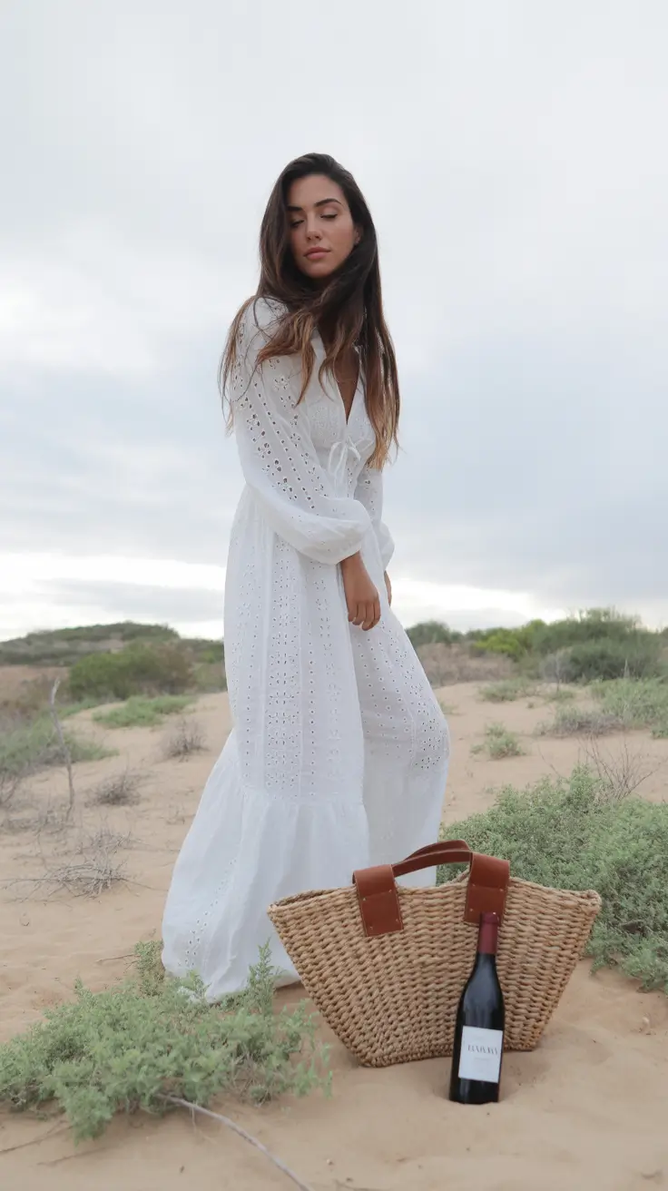 cute spring boho outfits 2026 Pure White Boho and Quiet Confidence