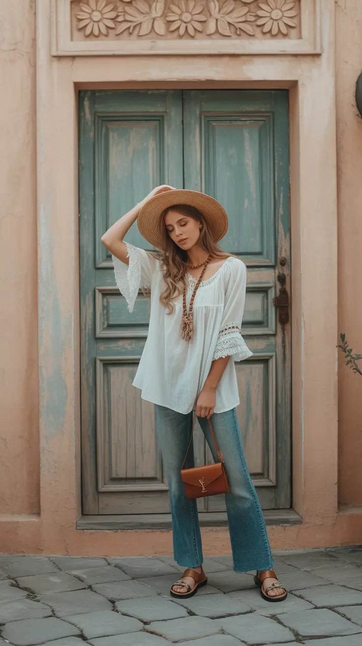cute spring boho outfits 2026 Relaxed Denim with a Soft Boho Core