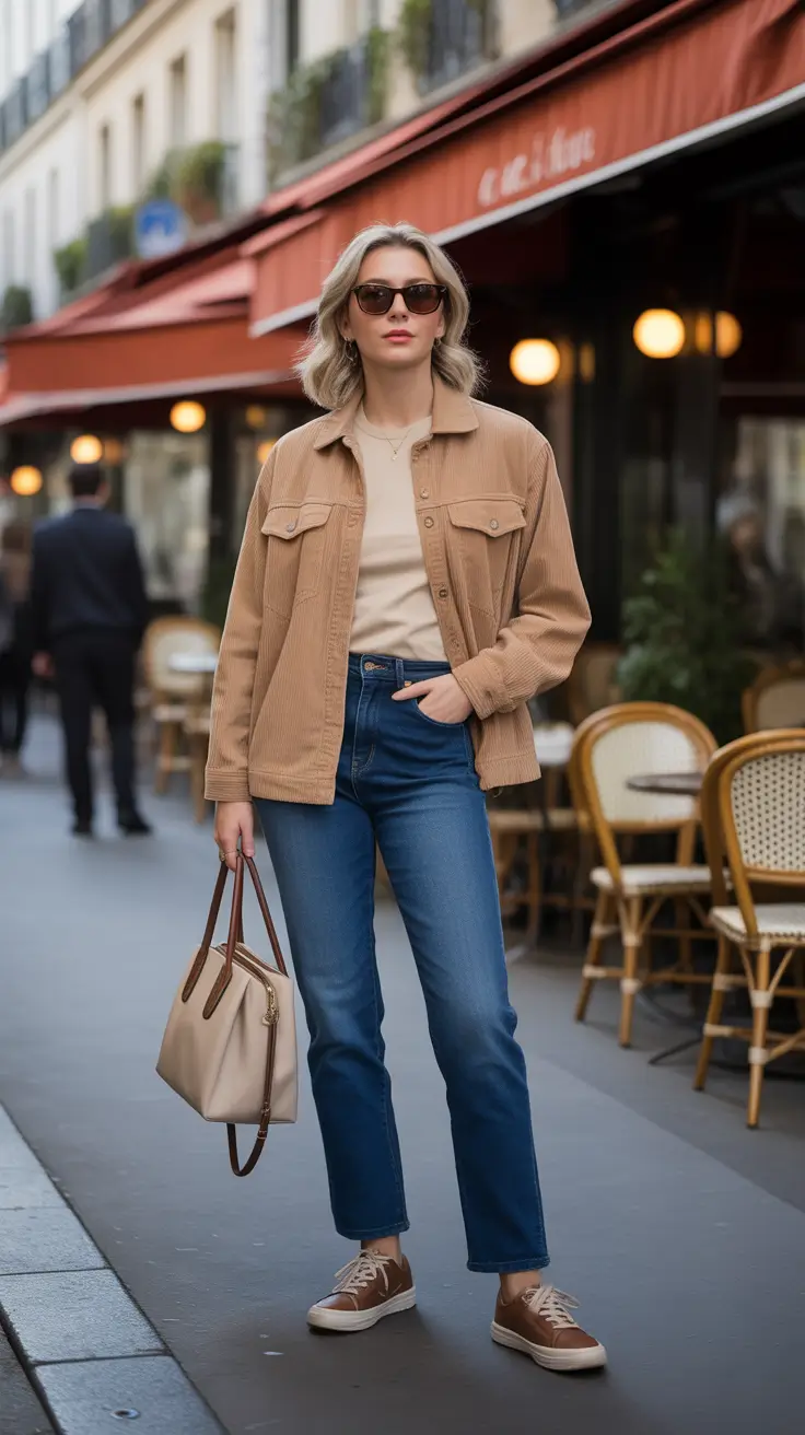 cute minimalist spring wardrobe ideas 2026 + Cafe Neutral Layers With A Retro-Modern Twist