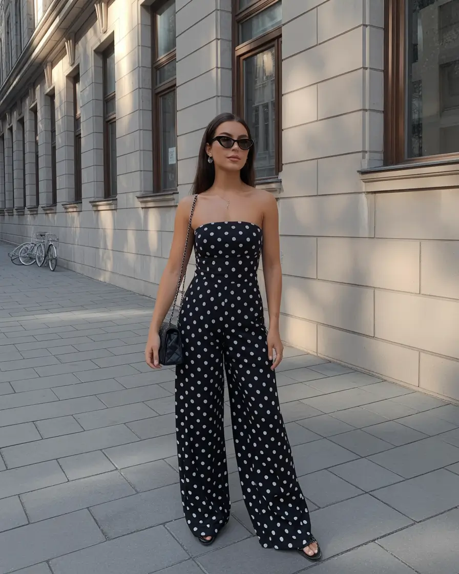 minimalist spring wedding guest outfit 2026 Graphic Polka Dots With Modern Ease