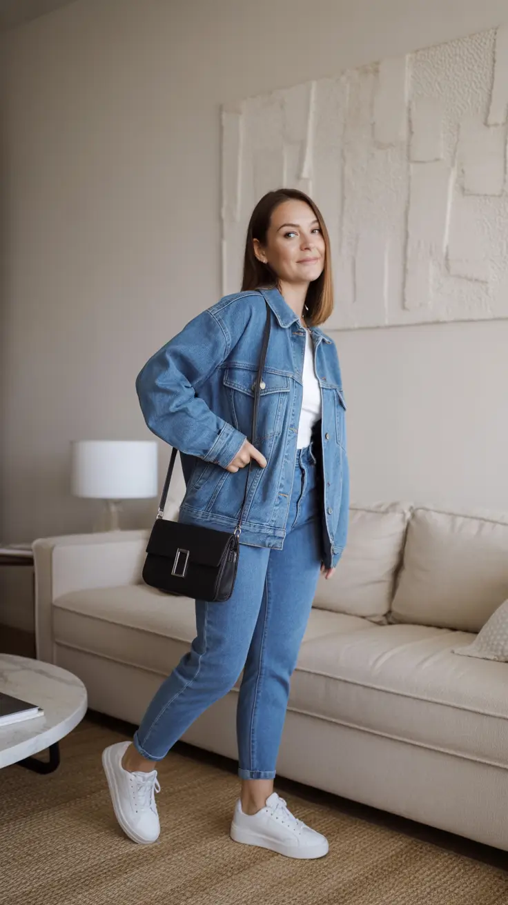 sophisticated spring transition outfits for 2026 Denim on Denim With Quiet Spring Confidence