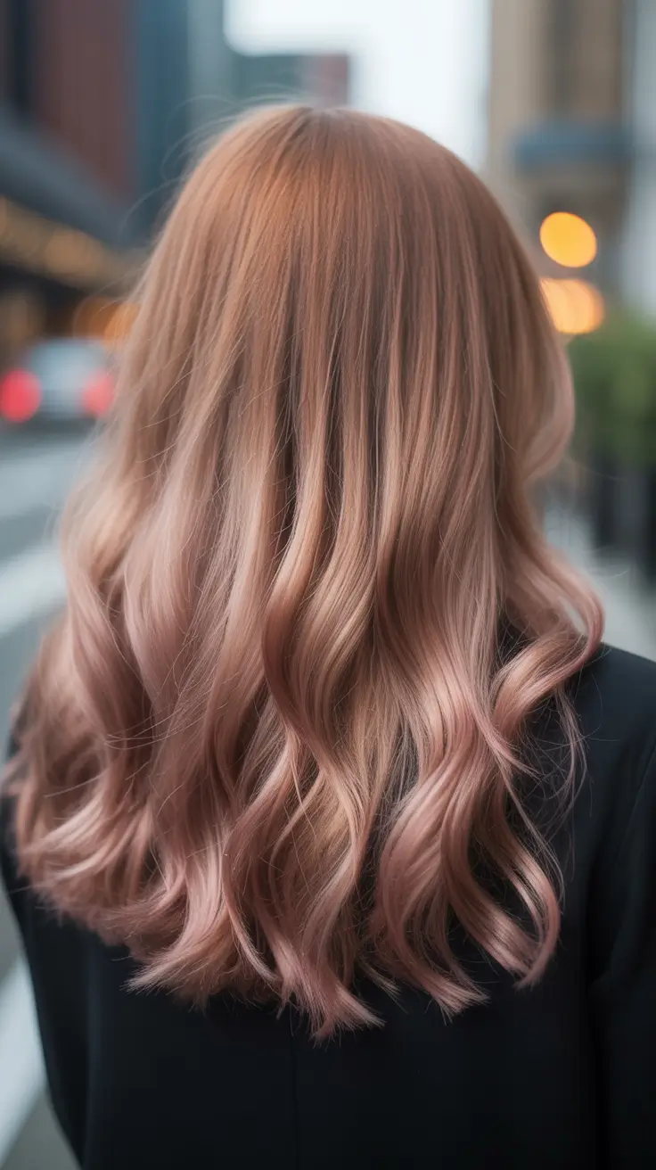modern spring blonde hair color inspiration 2026 Rosy Blonde Melt With Spring Warmth
