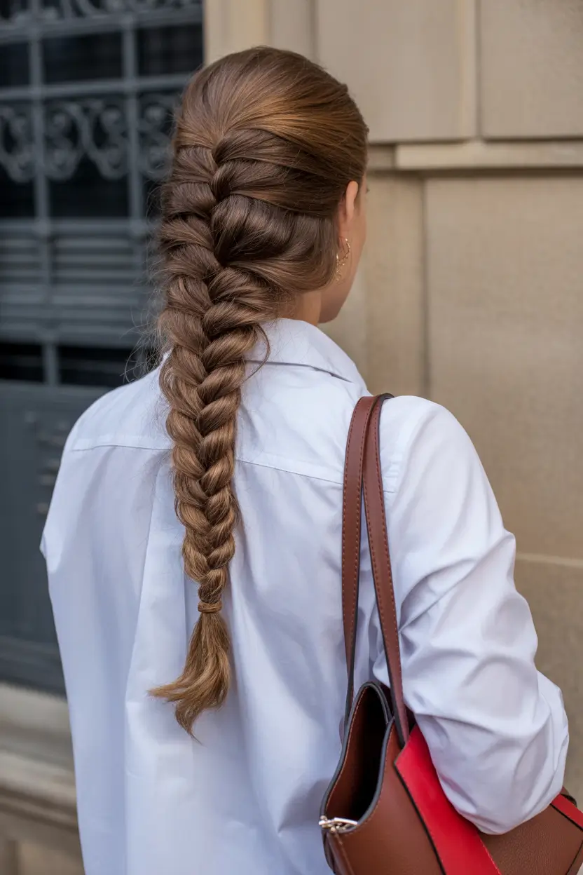 easy spring braids hairstyles 2026 + Sleek Statement Braid For Crisp Spring Mornings