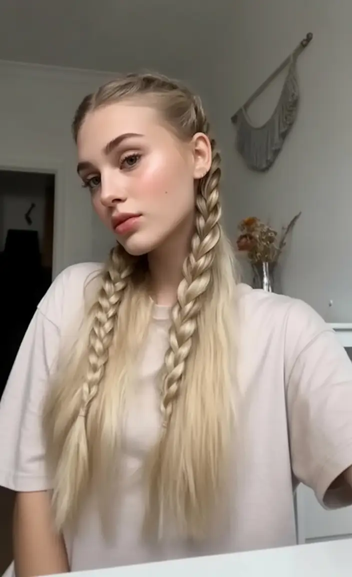 easy spring braids hairstyles 2026 + Double Braids That Feel Sporty And Sweet In 2026