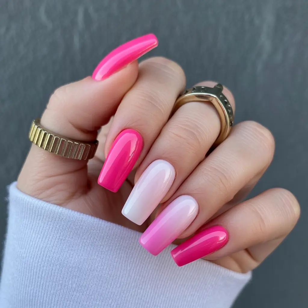 chic spring break nails 2026 + Barbie Bright Color-Block Coffin