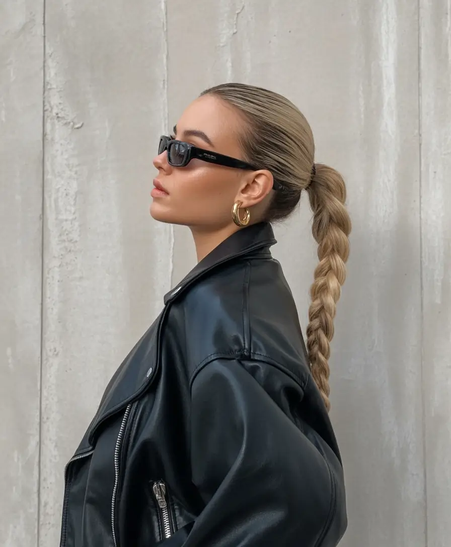 cute easy spring hairstyles 2026 + Sleek Bubble Braid Ponytail With Cool-Girl Energy