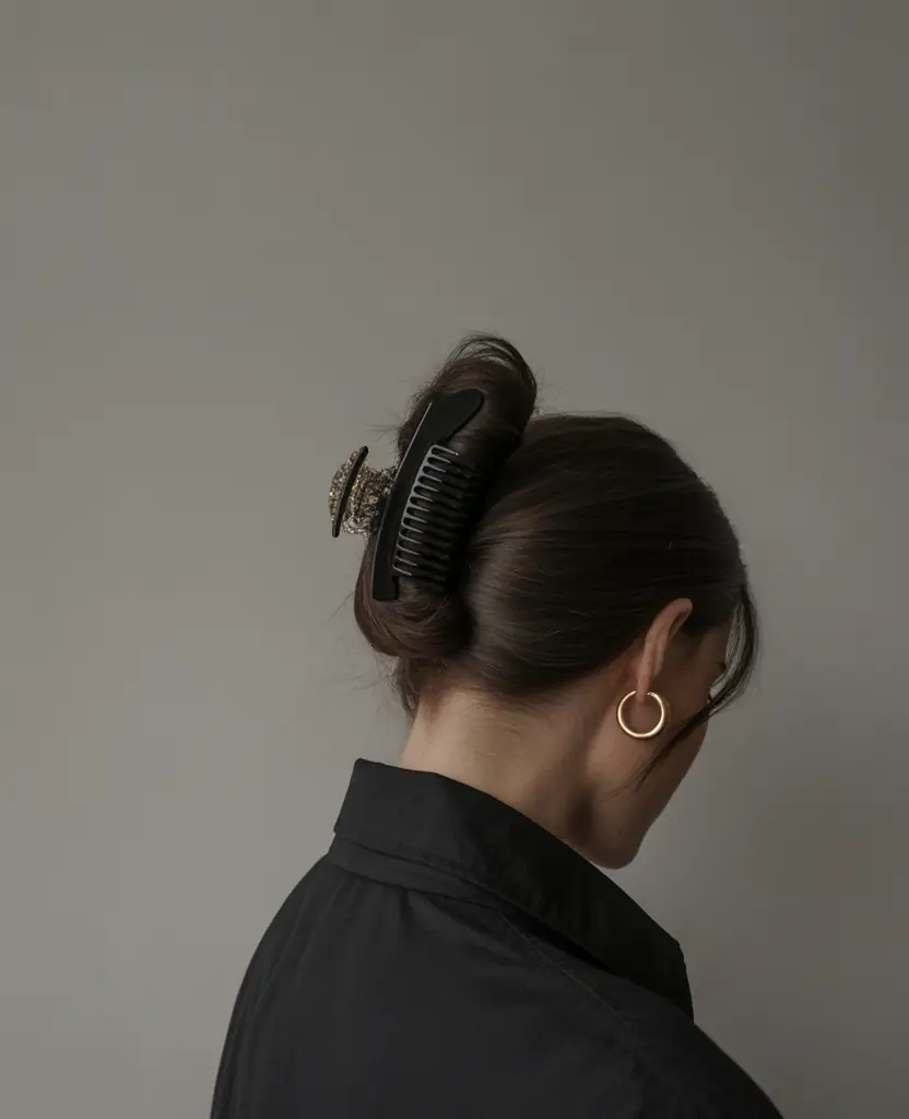 cute easy spring hairstyles 2026 + Claw-Clip French Twist For Instant Elegance