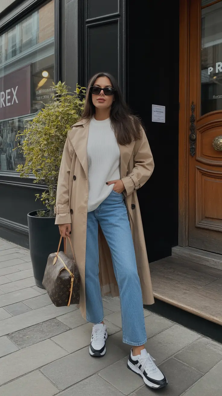 stylish spring fashion trends 2026 The Trench Coat Reset With Sneakers