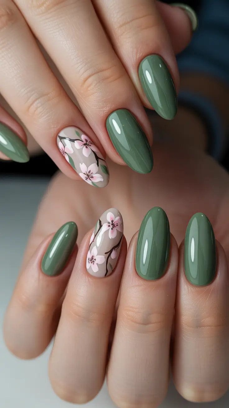 Spring Nail Art Designs Sage Blossom Serenity
