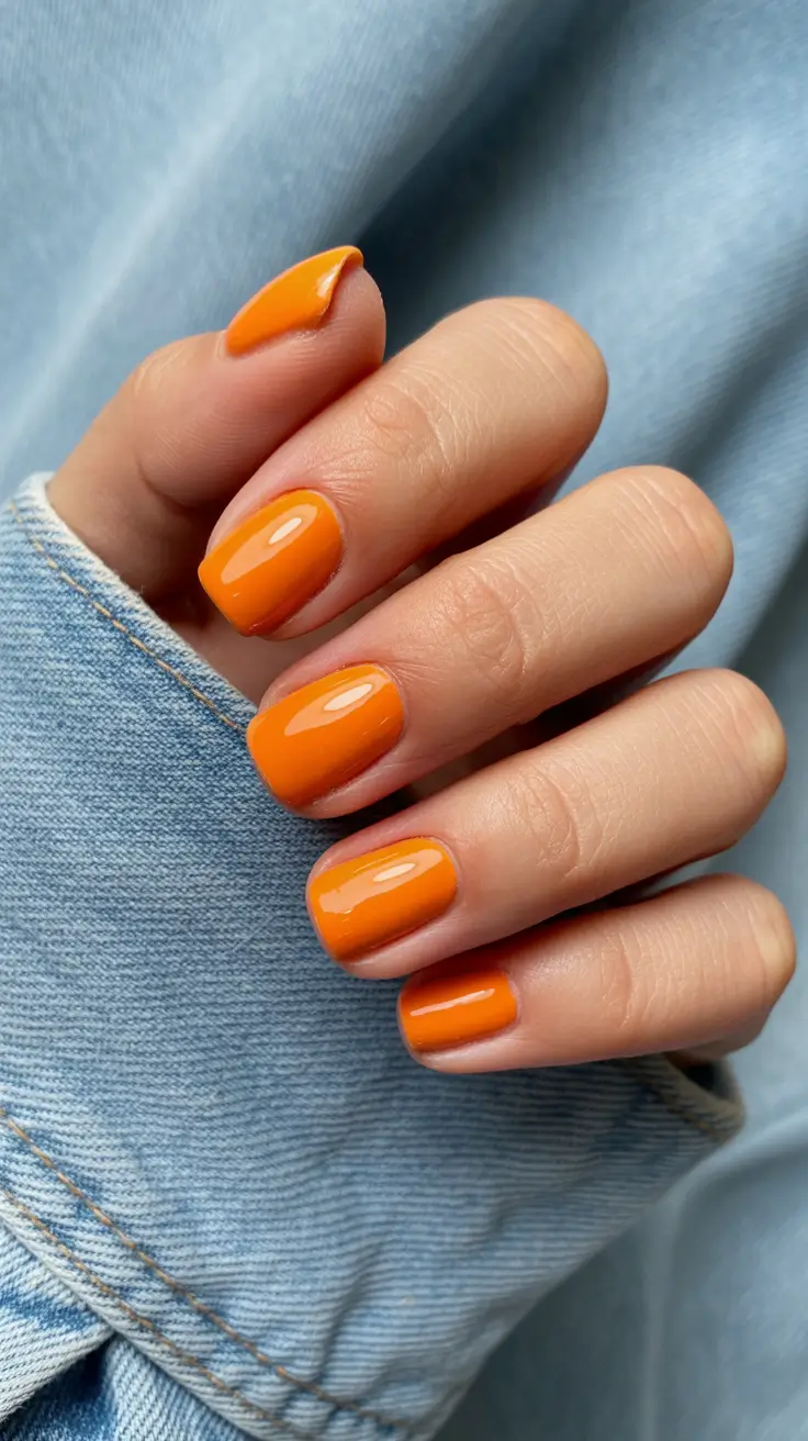 trendy spring nail colors 2026 + Juicy Orange Shorties That Feel Like Vitamin D