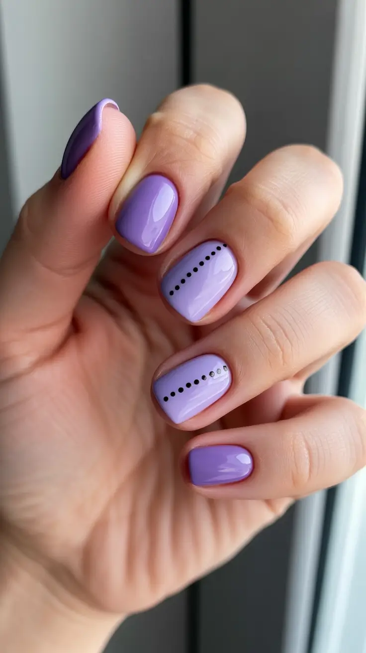 minimalist spring nails for work 2026 + Lavender Micro-Dots For A Quiet Professional Pop