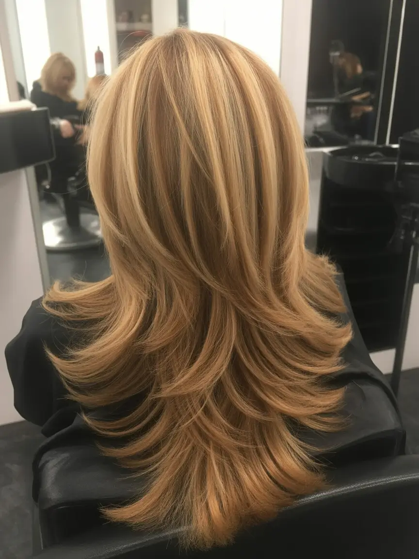 chic spring shag hairstyles inspiration 2026 + Salon-Smooth Long Layered Shag Blowout