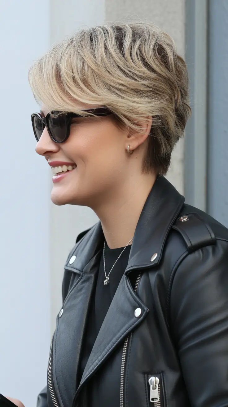 chic spring shag hairstyles inspiration 2026 + City-Cool Pixie Shag With Lifted Crown