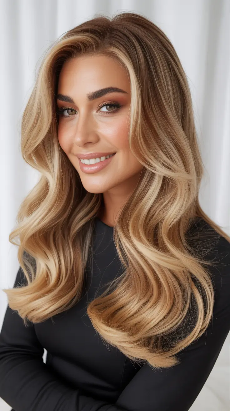 Trendy spring haircuts 2026 Glossy Long Layers With Seamless Blonde Framing