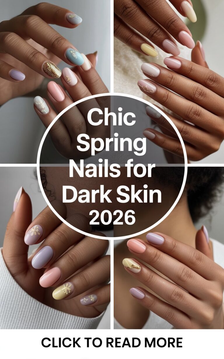 Chic Spring Nails For Dark Skin 2026: Trendy Floral & Pastel Ideas